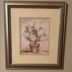 Elegant Floral Art Print in Gold Frame